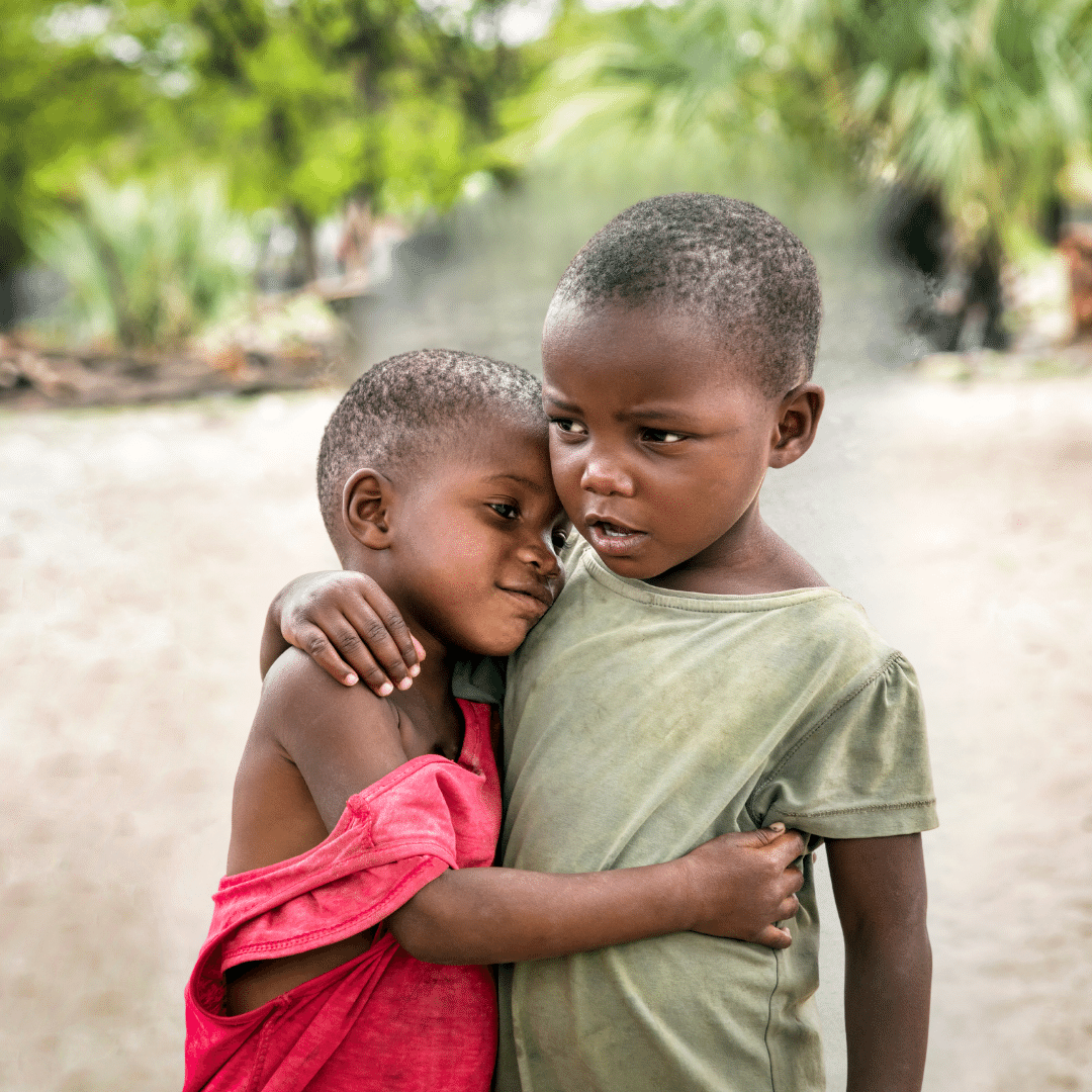 Sankofa Journey beautiful african Ghanaian children in Ghana embracing