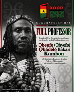Read more about the article Ɔbenfo Ọbádélé Kambon Promoted to Full Professor of African Linguistics